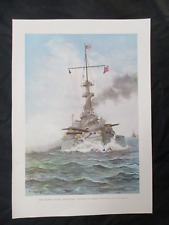 1899 Spanish American War Print - U.S. Battleship 