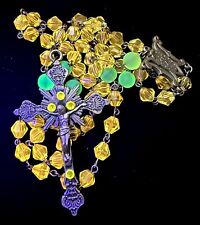 Deco Rosary Cadmium Glass Glowing Holy  Rosary UV  20