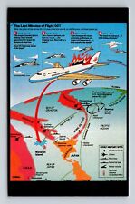 Last Minutes Of Flight 007, Map, Airplane, Transportation, Vintage Postcard picture