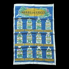 Ulster Herbs and Spices Kitchen Bar Dish Towel Ireland Linen Farm Cottage VTG picture