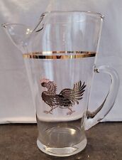 VTG Ned Smith Orvis (?) MCM Glass Hand Painted Cocktail Mixer Pitcher picture