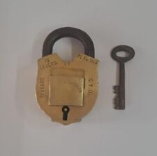 Brass Lock and Key 10 Levers Vintage Padlock 550 Grams Tricky Lock picture