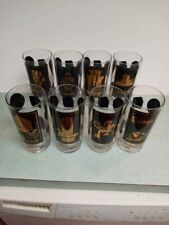 Set Of 8 Old Las Vegas Strip hotel Highball Cocktail Drink Glasses MCM Casino picture