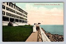 York Beach ME-Maine, In Front Of Young's Hotel, Vintage c1910 Souvenir Postcard picture
