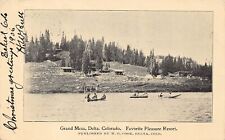 Delta CO Colorado Grand Mesa Resort Cottages Cabins Boating Vtg Postcard C41 picture