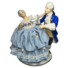 Dresden Lace Sandizell Courting Couple Figurine Germany 4.5” picture