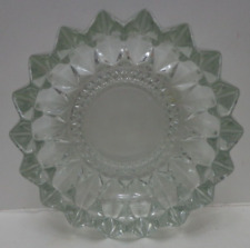 Vintage KIG Malaysia Clear Crystal Glass Ashtray Diamond Cut Design Round  picture