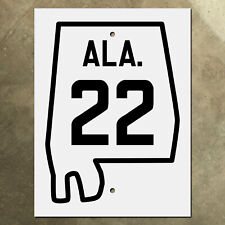 Alabama state route 22 highway marker road sign 1934 ALA. map 12x16 picture