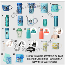 Starbucks Japan SUMMER #2 2023 Emerald Green Blue FLOWER SEA NEW Mug Cup Tumbler picture