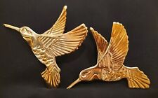 Vintage Wall Hanging Plaques, Home Interiors, Hummingbirds Brass Metal  2  picture