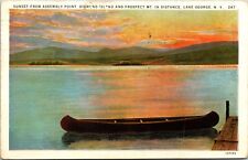 Sunset Assembly Point Diamond Island Prospect Point Mt Lake George Ny Postcard picture