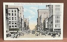Postcard ~ INDIANAPOLIS INDIANA  ~ WASHINGTON STREET  Looking East from Illnois picture