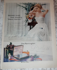 1956 Remington Vintage Print Ad Electric Shaver Duchess Woman Wedding Dress Gown picture