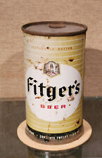 1959 ENAMEL FITGER'S STEEL FLAT TOP BEER CAN DULUTH MINNESOTA EMPTY LIGHTHOUSE picture