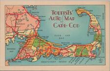 Postcard Tourists Auto Map of Cape Cod MA  picture