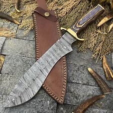 SHARDBLADE Custom Hand Forged Damascus Steel Hunting Kukri Bowie Knife W/Sheath picture