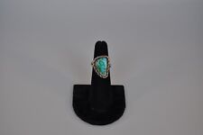 Old Pawn Navajo Sterling Silver Ring - Turquoise  Size 4 1/2 picture