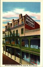 Postcard Antoine's Restaurant Old French Restaurant New Orleans Linen picture