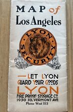 Rare Early 1929 Map Los Angeles, California; Lyon Fireproof Storage Company  picture