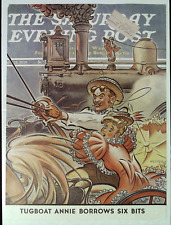 JANUARY 13, 1939 SATURDAY EVENING POST COVER STAGECOACH & TRAIN HILLINKER ART picture