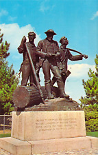 1964 MI Oscoda Lumbermans Monument Statue Au Sable River  #2 postcard M26 picture