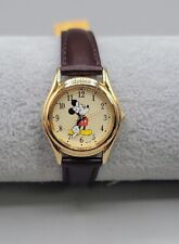 Vintage Lorus Mickey Mouse Watch 26mm Gold Tone MC0003 6.75