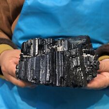 4.59LB  Large Natural Black Tourmaline Crystal Gemstone Rough Mineral Specimen picture