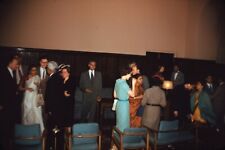 1960s Tagore Society Houston Meeting Men Women Talking Vintage 35mm Slide picture