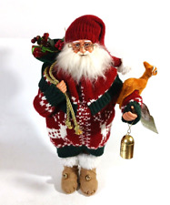 Santa's Workshop Nordic Woodland Santa Claus Figurine With Sack and Fawn 16