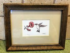 8x6 HUMMINGBIRD ART PRINT Signed/Numbered FRAMED MATTED Under Glass E. Albright picture