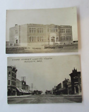 Kansas Postcards Jetmore School Real Photo & Augusta Street Scene picture
