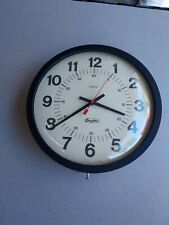 Vintage Dayton Electronic USA Wall Clock 13 ” Battery Operated Bubble Glass picture