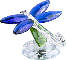Crystal Glass Animals Figurine, Blue Standing Dragonfly,Gift Boxed picture