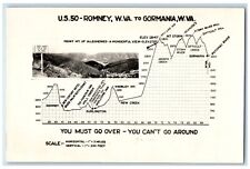 c1940s Mt. Alleghenies Romney To Gormania Elevation Chart WV RPPC Photo Postcard picture