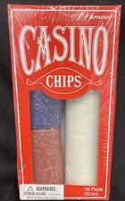 BRAND NEW SEALED BOX 150 Ct POKER CHIPS Red White & Blue...18 picture