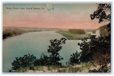c1940s Rock River Scene Near Grand Detour Illinois IL Unposted Trees Postcard picture