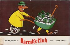 Advertising c1950s Harrah's Club Reno Nevada wheelbarrow hit the jackpot C104 picture