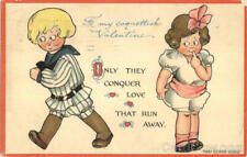 Children 1911 To My Conquettish Valentine E.P. Dutton & Co. Postcard 2c stamp picture