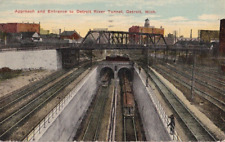 Approach and Entrance to Detroit River Tunnel, Detroit, MI. Posted 1913 picture