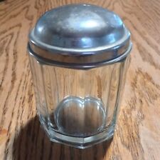 Vintage Clear Glass Chrome Top Cigarette Holder Container picture
