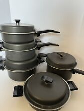 Lot of 5 Vtg Miracle Maid Cookware Sauce Pots Fry Pans All With Lids Great Set picture