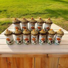 1970’s Vintage Merry Mushroom Spice Jars Set Of 12 Never Used Sears Japan picture