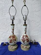 Asian Hand Painted Floral Porcelain Table Lamp  Pair ￼-gorgeous￼ picture