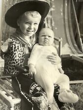 R3 Photograph Boy Holding Baby Brother Cowboy Arizona Bill picture