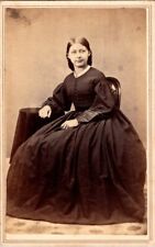 Mature Woman in Fashionable Dress, c1860s CDV Photo, #2163 picture