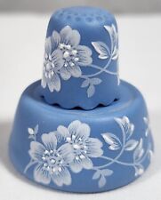 Rare Vintage 1983 Heirloom Editions Handpainted Blue/White Thimble w/Stand  picture