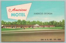 Americus Georgia~Americus Motel~View Across Route 19~1940s Roadside picture