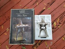 2 VINTAGE CIDER HOUSE SILVER SANTAS NICKLE PLATE OVER BRASS (POTTERY BARN) picture