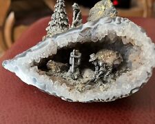 Geode With Miner Diorama 4x4 Inch Display. picture