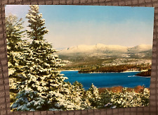 VTG Postcard - Snowy Mountain, Trees and Lake 
